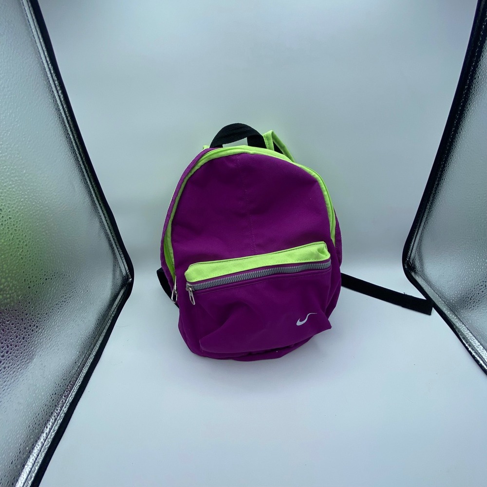 Nike Kids Mini Backpack Purple Lime Green Just Do It BA4606-531